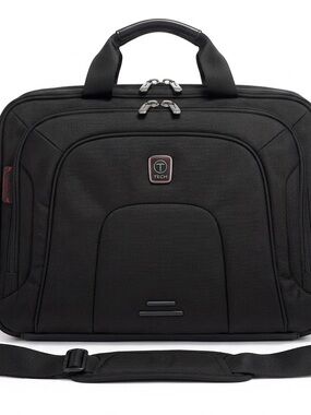 Tumi T-Tech T-Pass Expandable Laptop Briefcase Messenger Bag Black 67555D